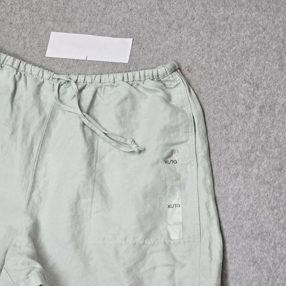 Calvin Klein Women Shorts X-LARGE Light Green Linen Coastal Beach 4